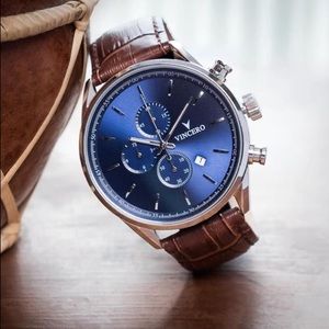 Vincero Chrono Watch Blue Face w Extra Strap